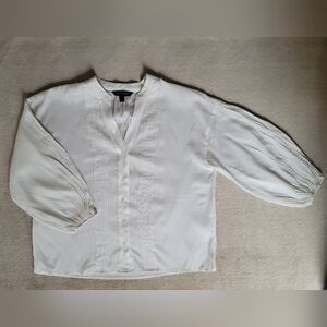 Banana Republic Women Off-White Balloon Sleeve Blouse Size XS NWOT *Oversize Fit